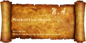 Moskovits Antal névjegykártya